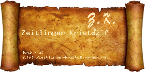 Zeitlinger Kristóf névjegykártya